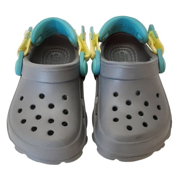 Crocs Clogs All Terrain Kids Water Shoes Gray Back Strap Toddler 4C Summer - Picture 4 of 10